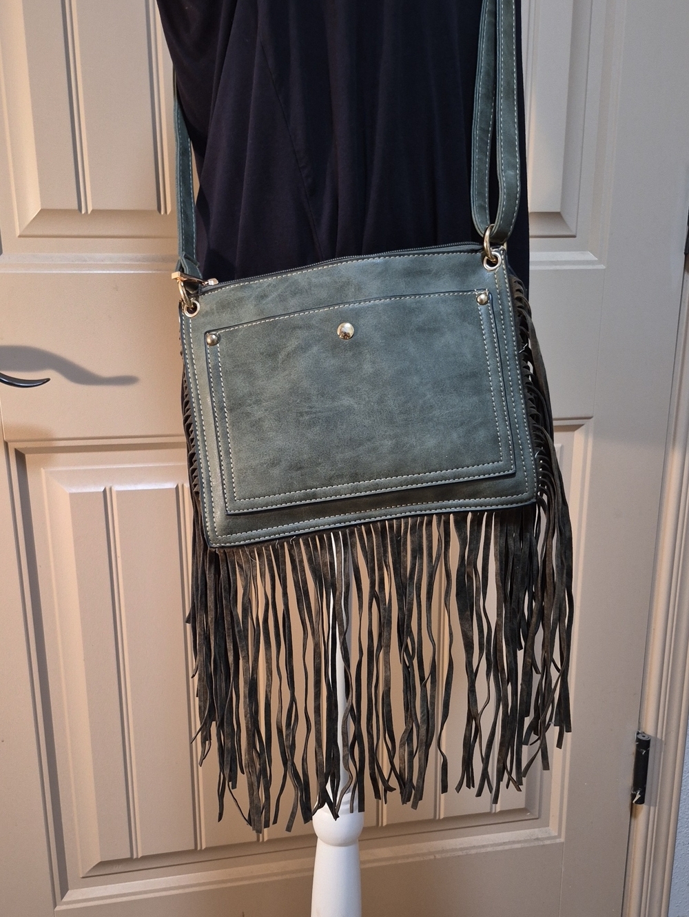 Fringed Crossbody Bag in Teal Green - Stylish Everyday Women’s Bag